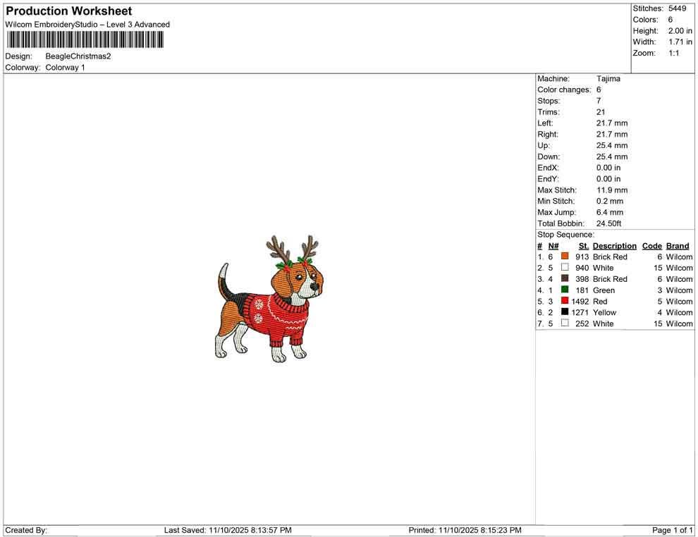 Beagle Embroidery Designs: Christmas Embroidery Machine File Holiday Dog Embroidery Files (Digital Download)