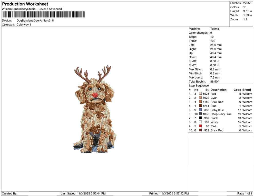 Christmas Embroidery Designs: Goldendoodle Embroidery Machine File Reindeer Dog Embroidery Designs Antlers Goldendoodle Dog Embroidery Files