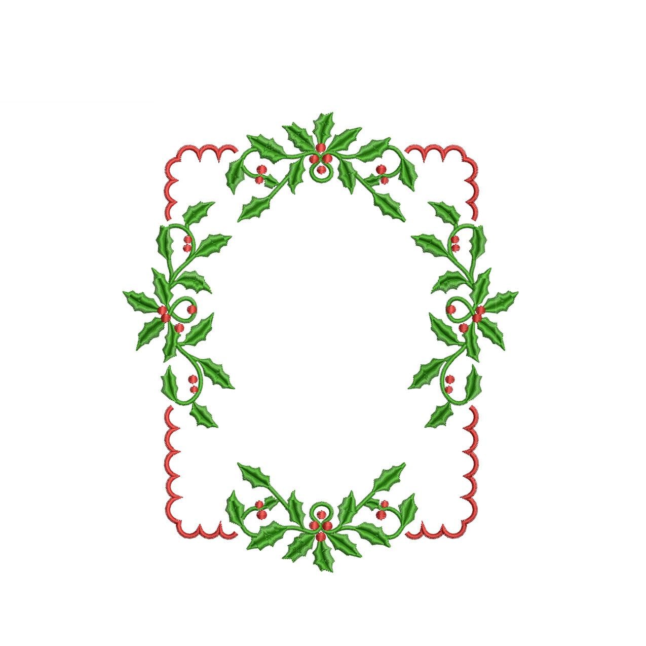 Christmas Embroidery Designs: Holly Embroidery Frame Wedding Crest Embroidery Machine File Hospital Door Hanger Design Baby Name Banner File