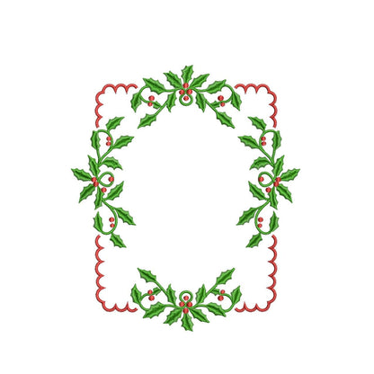 Christmas Embroidery Designs: Holly Embroidery Frame Wedding Crest Embroidery Machine File Hospital Door Hanger Design Baby Name Banner File