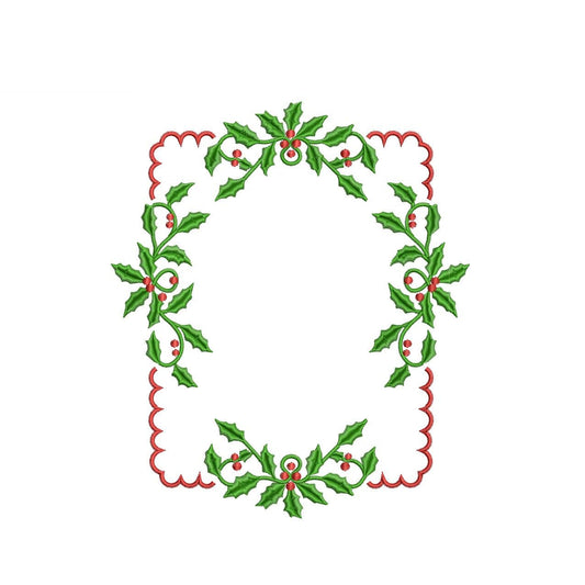 Christmas Embroidery Designs: Holly Embroidery Frame Wedding Crest Embroidery Machine File Hospital Door Hanger Design Baby Name Banner File