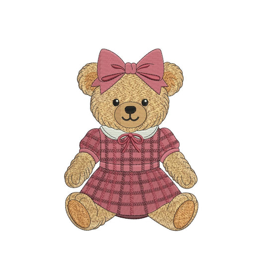 Teddy Bear Embroidery Designs: Cute Bear Embroidery Machine File for Christmas Embroidery Design (Digital Download)