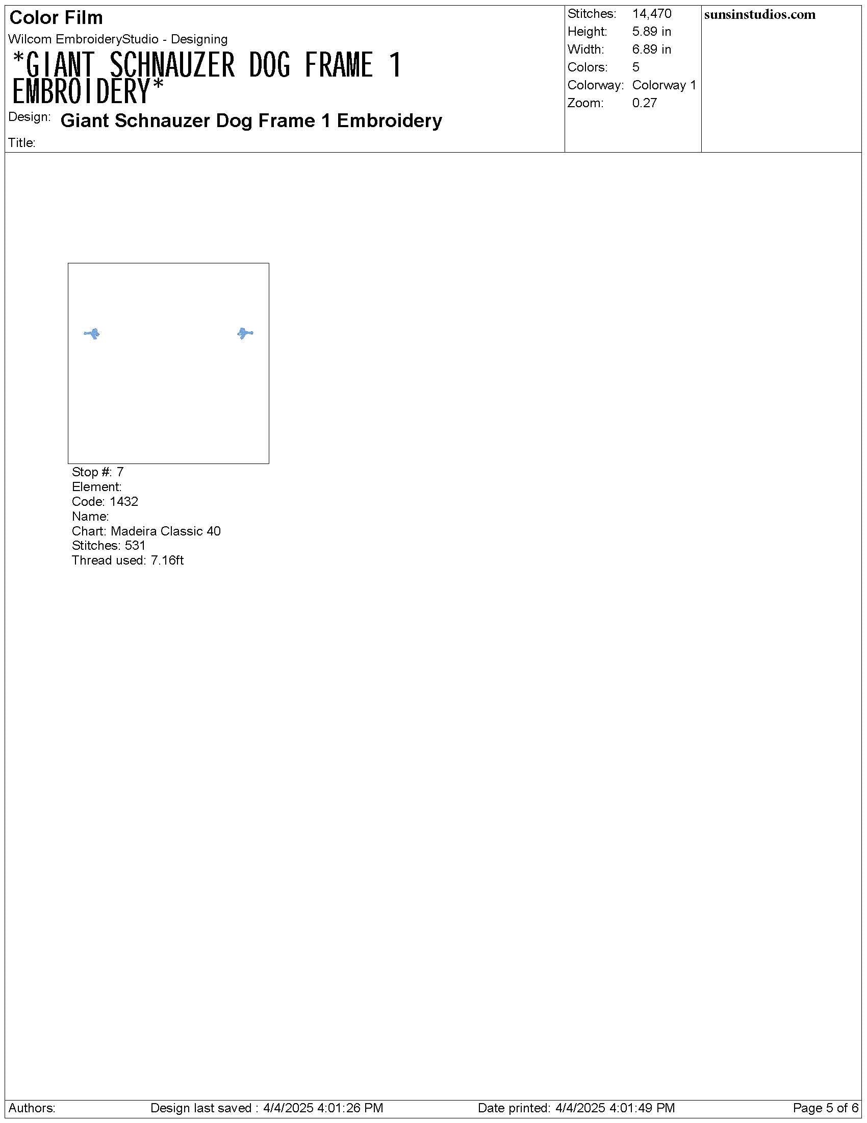 Schnauzer Laurel Embroidery Designs: Riesenschnauzer Dog Embroidery Frame (Digital Download)