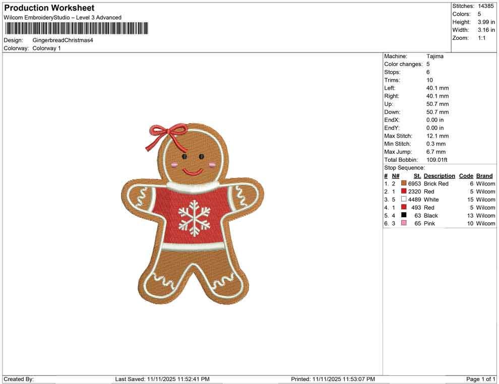 Christmas Embroidery Designs: Gingerbread Man Embroidery Machine File Christmas Cookie Embroidery Design (Digital Download)