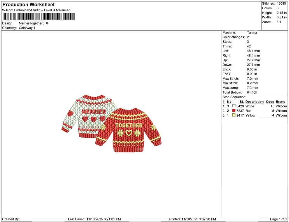 Christmas Sweater Embroidery Designs: Cute Sweater Embroidery Machine File for Christmas Embroidery Design (Digital Download)