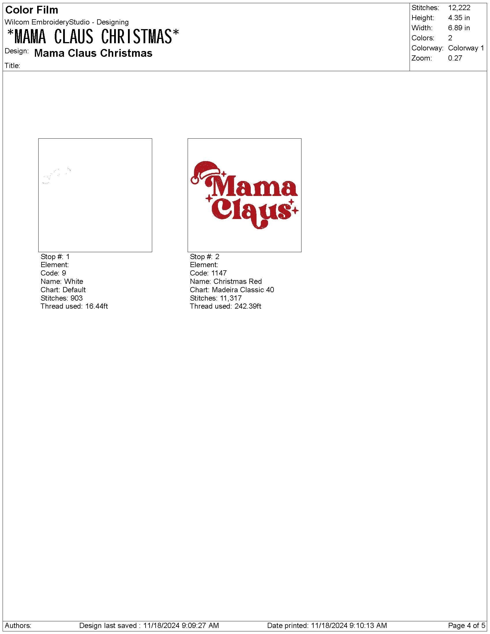 Christmas Embroidery Designs: Mama Claus Machine Embroidery Files Mother Daughter Embroidery Design