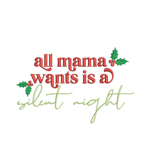 Christmas Embroidery Designs: Silent Night Christmas Embroidery Machine File Mama Embroidery Design