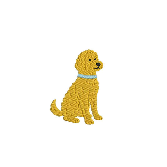 Goldendoodle Embroidery Design: Dog with Collar Machine Embroidery File Dog Embroidery File (DST, PES, JEF, More) Digital Download