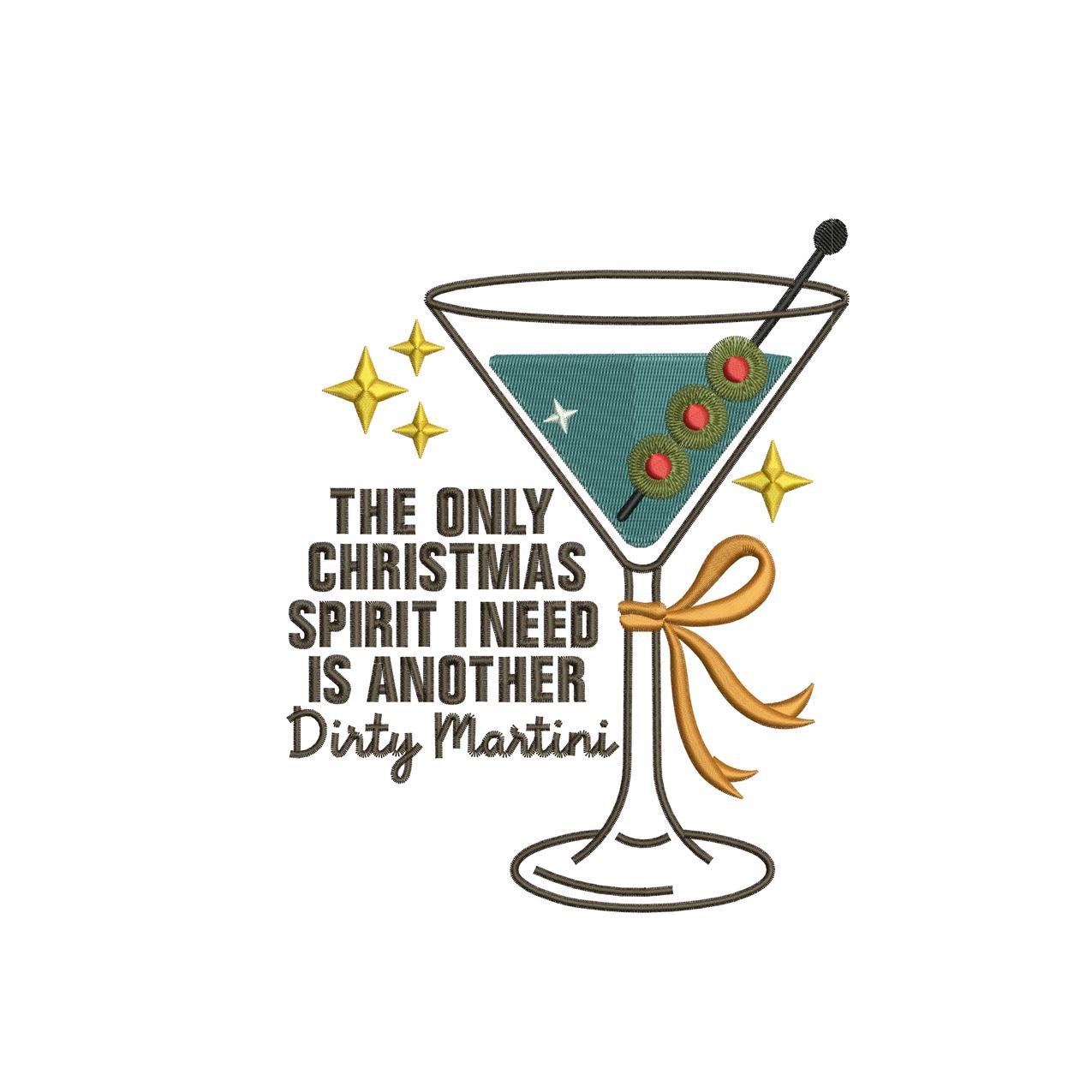 Christmas Embroidery Designs: Dirty Martini Machine Embroidery File Traditional Christmas Drink Embroidery File Christmas Party Design