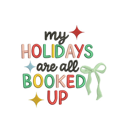 Christmas Embroidery Designs: Holidays All Booked Embroidery Machine Files Book Lover Embroidery Design