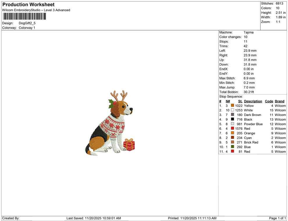 Beagle Embroidery Designs: Christmas Gift Embroidery Machine File Holiday Dog Embroidery Files (Digital Download)