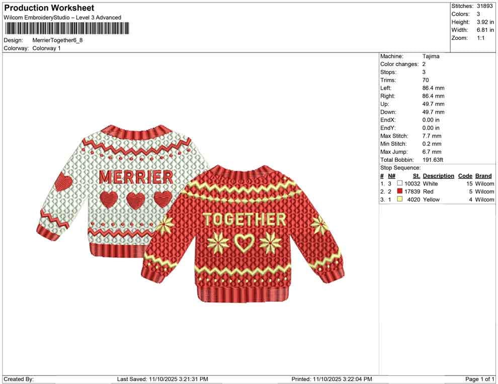 Christmas Sweater Embroidery Designs: Cute Sweater Embroidery Machine File for Christmas Embroidery Design (Digital Download)
