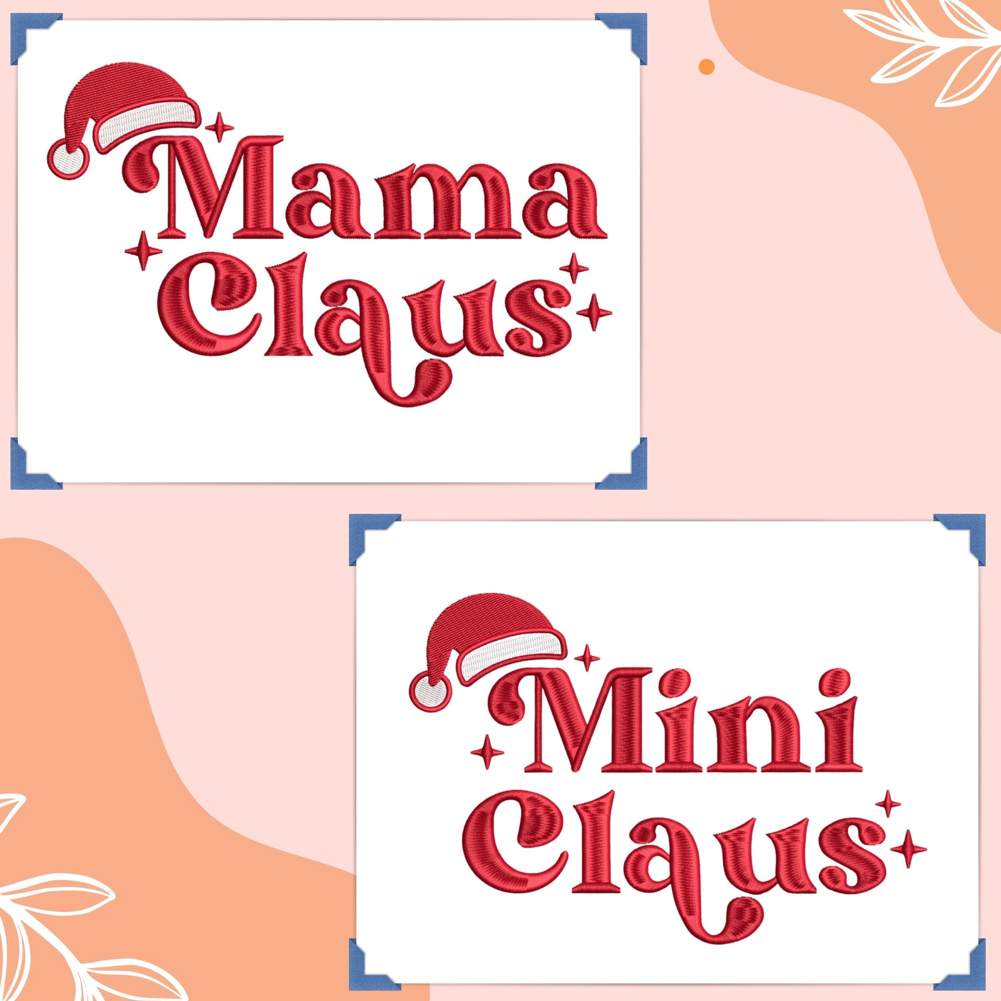 Christmas Embroidery Designs: Mama Claus Machine Embroidery Files Mother Daughter Embroidery Design