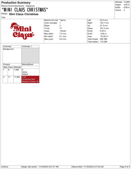 Christmas Embroidery Designs: Mama Claus Machine Embroidery Files Mother Daughter Embroidery Design