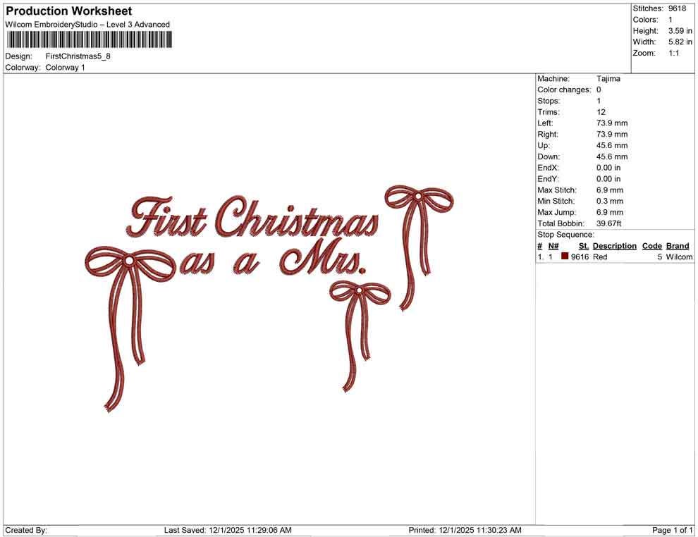 Christmas Embroidery Designs: Married Christmas Machine Embroidery File First Christmas As A Mrs Embroidery File Christmas Bow Design