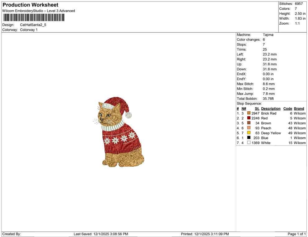 Cat Embroidery Designs: Christmas Embroidery Machine File Holiday Cats with Santa Hat and Sweater Embroidery Design (Digital Download)