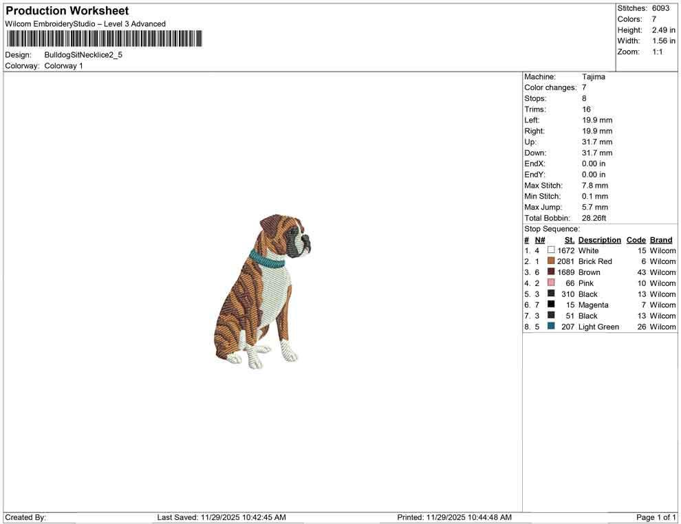 Brindle Boxer Embroidery Designs: Dog Embroidery File Cute Puppy with Blue Collar Embroidery Machine File (Digital Download)