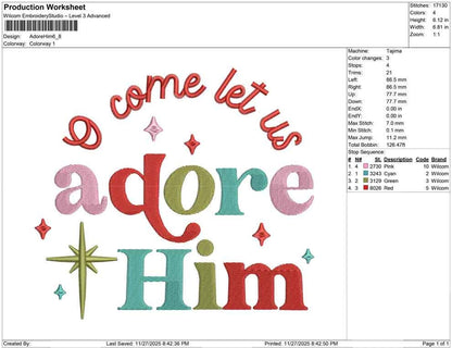 Christmas Embroidery Designs: Come Let Us Adore Him Jesus Embroidery Design Elegant Cross Embroidery Machine Files