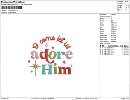 Christmas Embroidery Designs: Come Let Us Adore Him Jesus Embroidery Design Elegant Cross Embroidery Machine Files