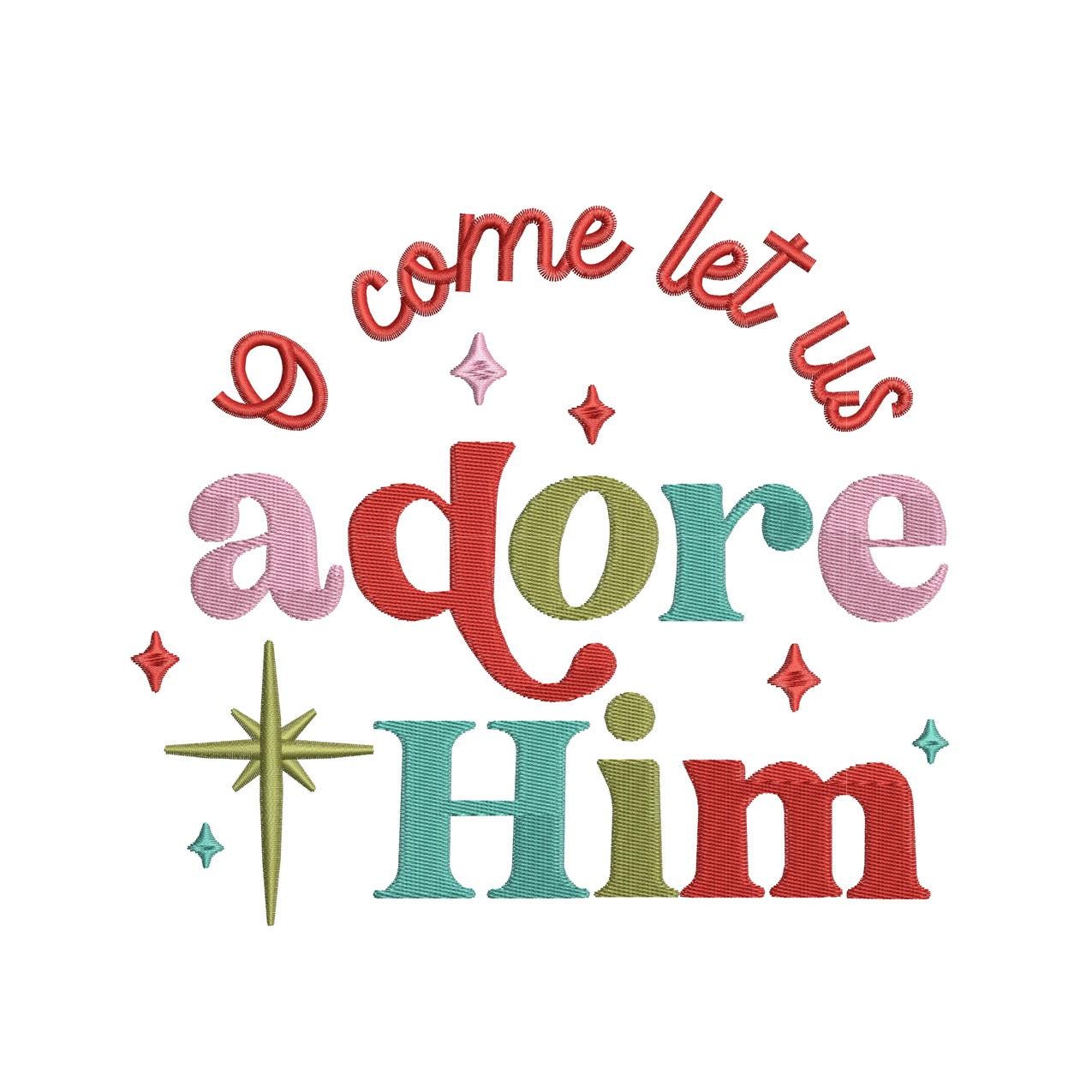 Christmas Embroidery Designs: Come Let Us Adore Him Jesus Embroidery Design Elegant Cross Embroidery Machine Files
