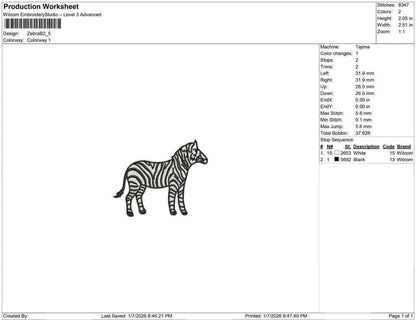 Zebra Zoo Animal Embroidery Designs: Zebra Safari Embroidery File African Wildlife Embroidery Machine Files For Kids (Digital Download)