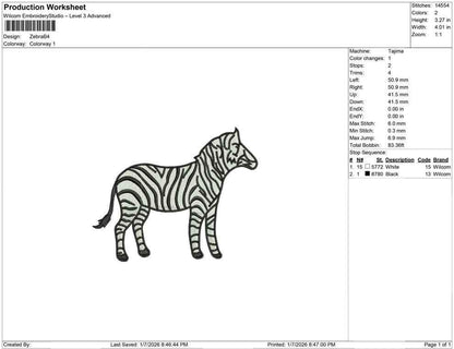 Zebra Zoo Animal Embroidery Designs: Zebra Safari Embroidery File African Wildlife Embroidery Machine Files For Kids (Digital Download)