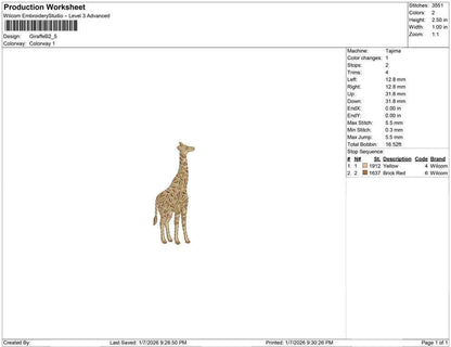 Giraffe Zoo Animal Embroidery Designs: Giraffe Safari Embroidery File African Wildlife Embroidery Machine Files For Kids (Digital Download)