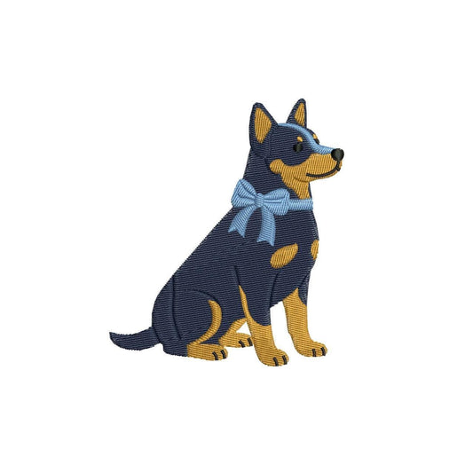 Australian Kelpie Embroidery Designs: Australian Cattle Dog Embroidery File Puppy Blue Heeler Bow Embroidery Machine File (Digital Download)