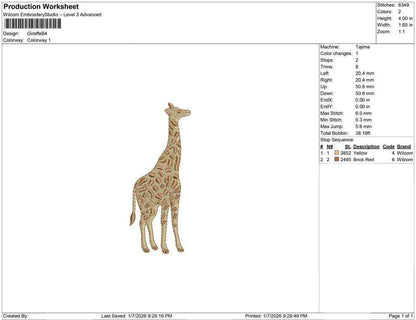Giraffe Zoo Animal Embroidery Designs: Giraffe Safari Embroidery File African Wildlife Embroidery Machine Files For Kids (Digital Download)