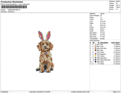 Easter Embroidery Designs: Goldendoodle Machine Embroidery File Golden Doodle Dog Embroidery Design (Digital Download)