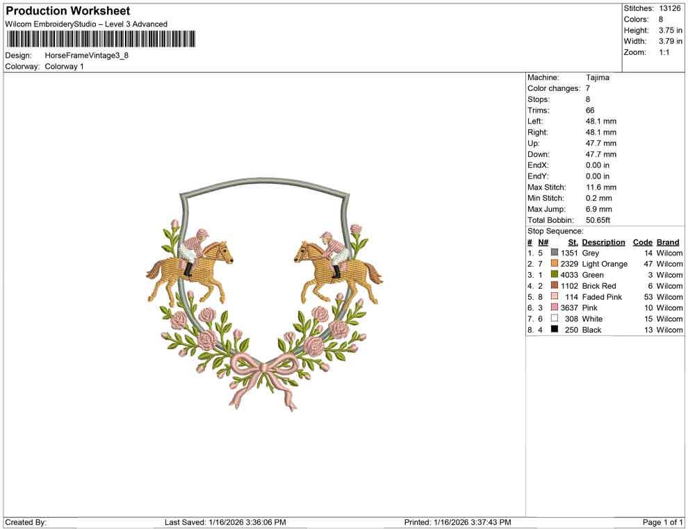 Horse Crest Embroidery Design: Equestrian Machine Embroidery File Horseback Riding Embroidery Crest Vintage Frame File (Digital Download)