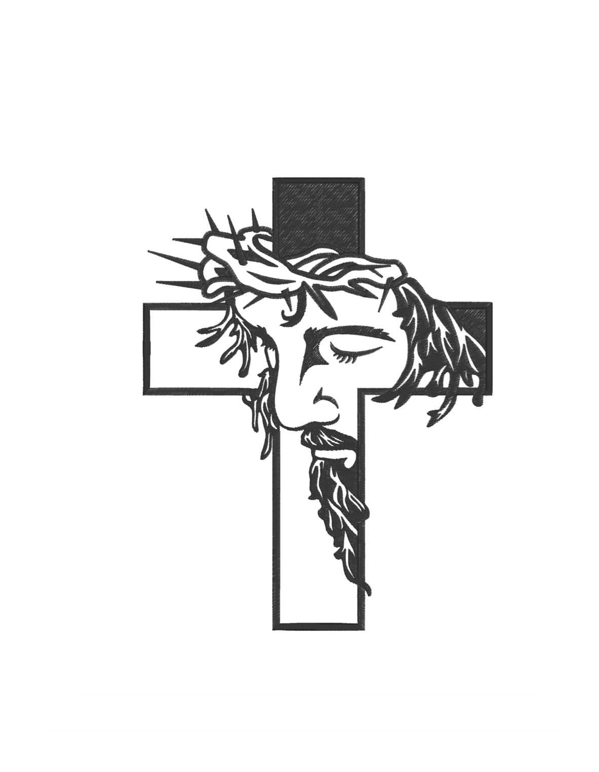 Jesus Cross Embroidery Design: Christian Christmas File (DST, PES and more)