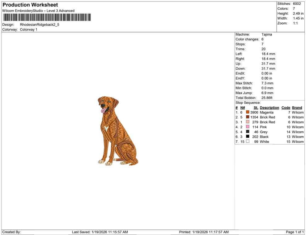 Rhodesian Ridgeback Embroidery Designs: Dog Embroidery File African Lionhound Embroidery Machine File Lion Dog (Digital Download)