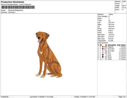 Rhodesian Ridgeback Embroidery Designs: Dog Embroidery File African Lionhound Embroidery Machine File Lion Dog (Digital Download)