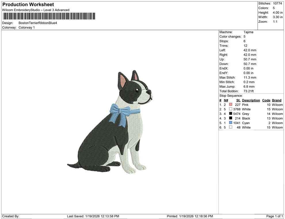 French Bulldog Embroidery Designs: Dog with Blue Bow Embroidery File Bouledogue Français Embroidery Machine File (Digital Download)