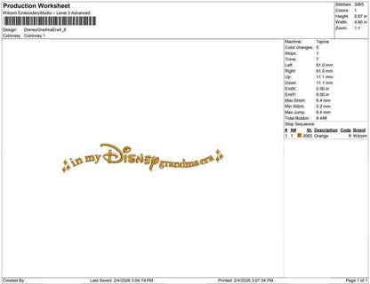 DisneyGrandma Era Embroidery Design: Grandma Theme Park Trip (Digital Download)