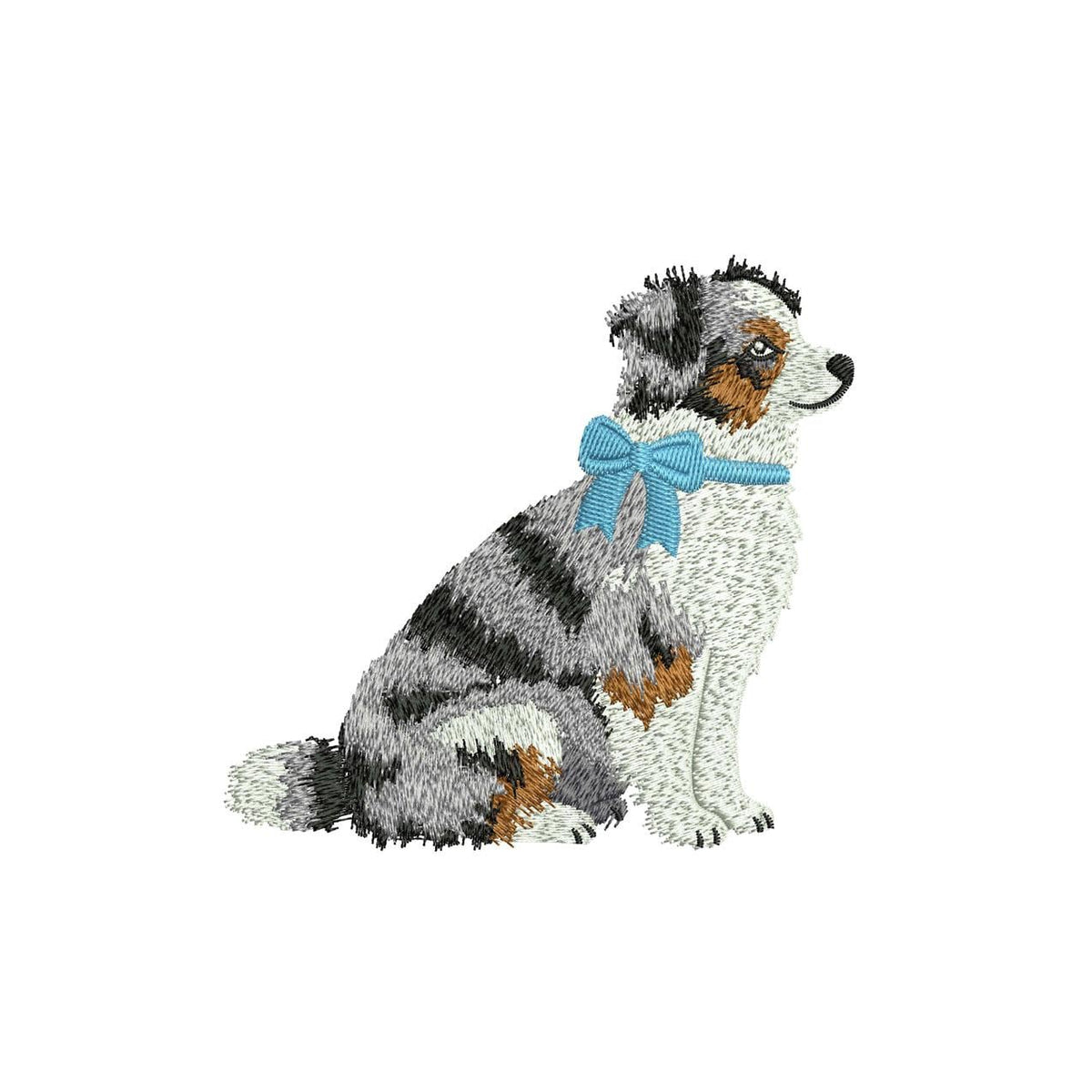 Mini Australian Shepherd Embroidery Designs: American Shepherd Machine Embroidery File Blue Merle Dog Embroidery Design (Digital Download)