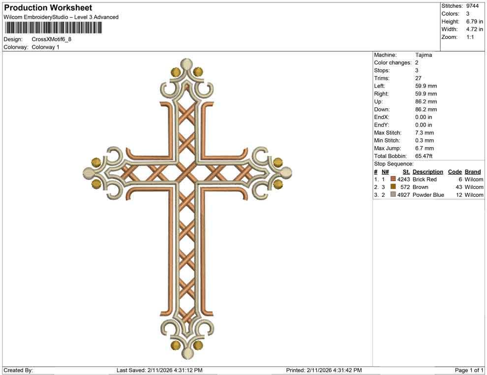 Easter Embroidery Designs: Coquette Cross Embroidery Machine File of Elegant Cross Embroidery Design with Ribbon Bow (DST, PES, EXP, more)