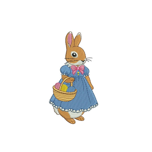 Easter Embroidery Designs: Girl Rabbit PES Nursery Baby Banner Machine Embroidery File Easter Embroidery File (Digital Download)