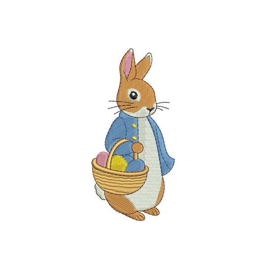 Easter Bunny Embroidery Designs: Boy Rabbit PES Nursery Baby Banner Machine Embroidery File Easter Embroidery File (Digital Download)