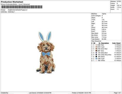 Goldendoodle Dog Embroidery Design: Easter Puppy Machine Embroidery File Goldendoodle Dog Embroidery File (Digital Download) PES, DST, JEF+