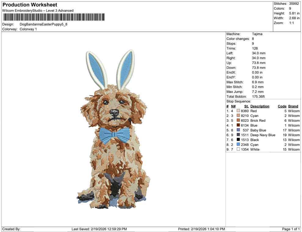 Goldendoodle Dog Embroidery Design: Easter Puppy Machine Embroidery File Goldendoodle Dog Embroidery File (Digital Download) PES, DST, JEF+