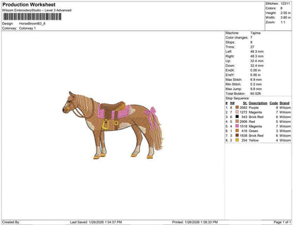 Horse Embroidery Designs: Equestrian Machine Embroidery Files Horseback Riding Embroidery Design for Horse Girls (Digital Download)