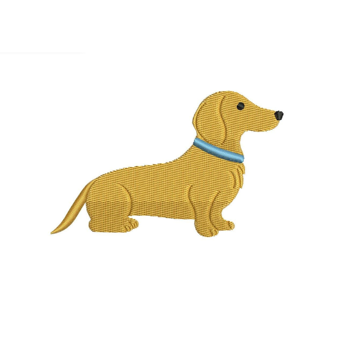 Dachshund Dog Embroidery Designs: Miniature Dachshund Puppy Dog with Collar Machine Embroidery File (Digital Download)