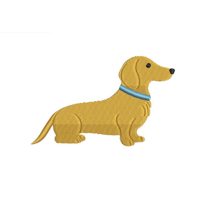 Dachshund Dog Embroidery Designs: Miniature Dachshund Puppy Dog with Collar Machine Embroidery File (Digital Download)