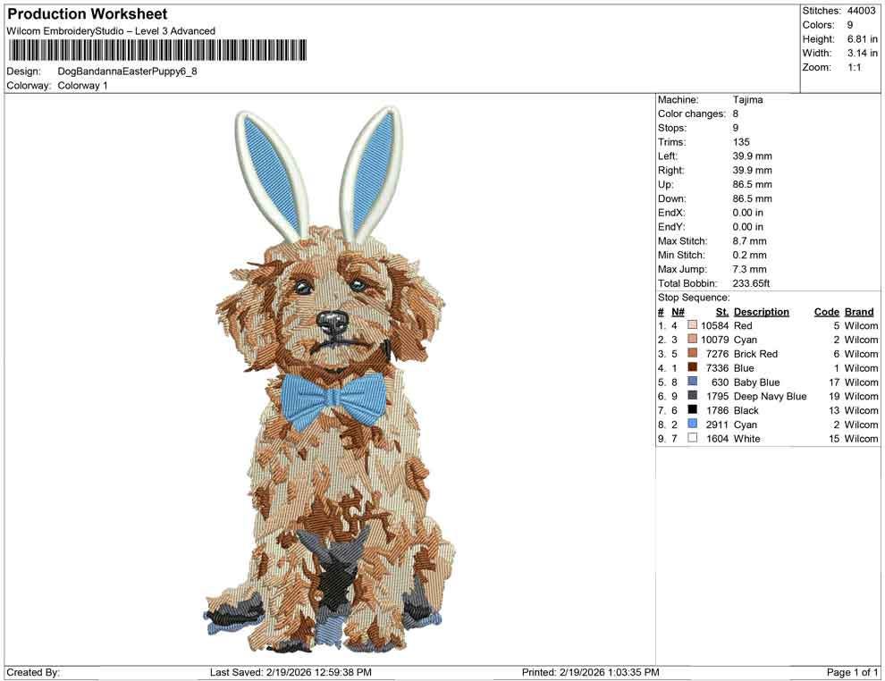Goldendoodle Dog Embroidery Design: Easter Puppy Machine Embroidery File Goldendoodle Dog Embroidery File (Digital Download) PES, DST, JEF+