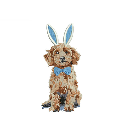 Goldendoodle Dog Embroidery Design: Easter Puppy Machine Embroidery File Goldendoodle Dog Embroidery File (Digital Download) PES, DST, JEF+