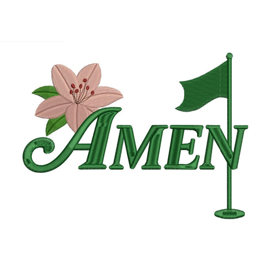 Golf Embroidery Designs: Amen Embroidery Machine File of Golf Weekend Embroidery Design with Golf Tee (DST, PES, EXP, more)