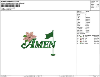 Golf Embroidery Designs: Amen Embroidery Machine File of Golf Weekend Embroidery Design with Golf Tee (DST, PES, EXP, more)