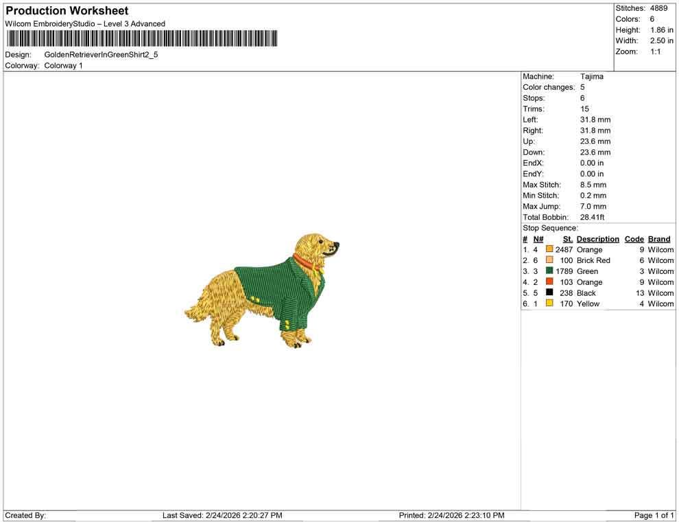 Golden Retriever Golf Embroidery Designs: Golf Tournament Golden Dog with Green Jacket Machine Embroidery File (Digital Download)